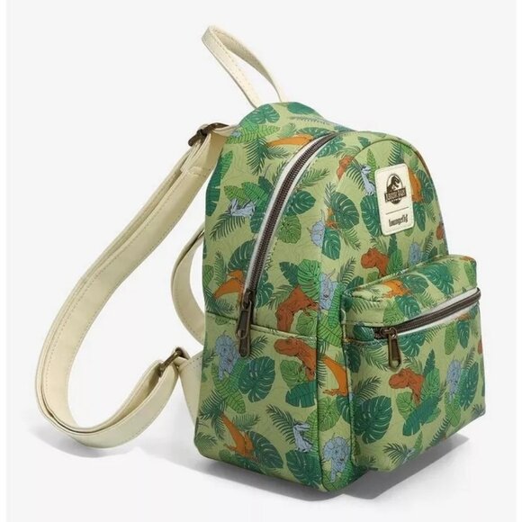 Pre-Loved! Loungefly Jurassic Park Dinosaur Foliage Mini Backpack - Picture 2 of 15